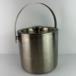 Crate & Barrel Stainless Steel Small Ice Bucket with Handle